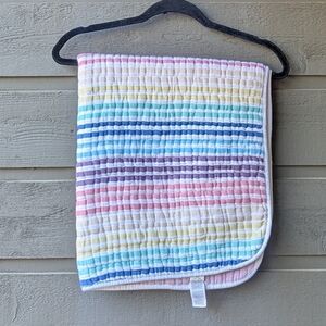 Honest Baby Organic Cotton Pastel Rainbow Stripe Quilted Baby Blanket